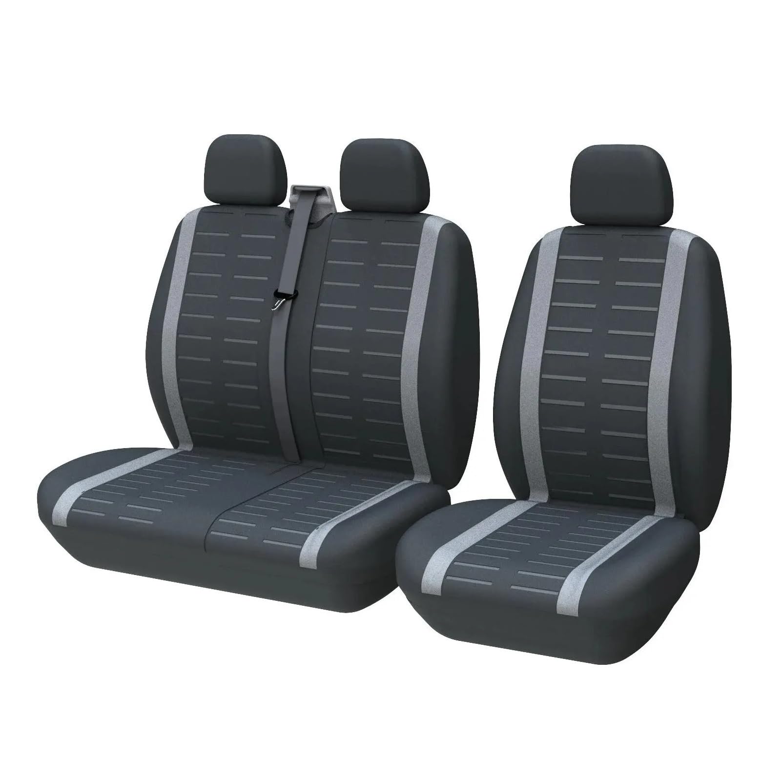 Auto Sitzbezug Für Einzelsitzbezüge Für Fahrer Und Beifahrer, Universelle 3D-Streifen-Sitzbezüge, Passend Für Die Meisten Vans Trucks 2+1 Sitzbezüge Auto Schonbezüge(Gray) von UFITIDU