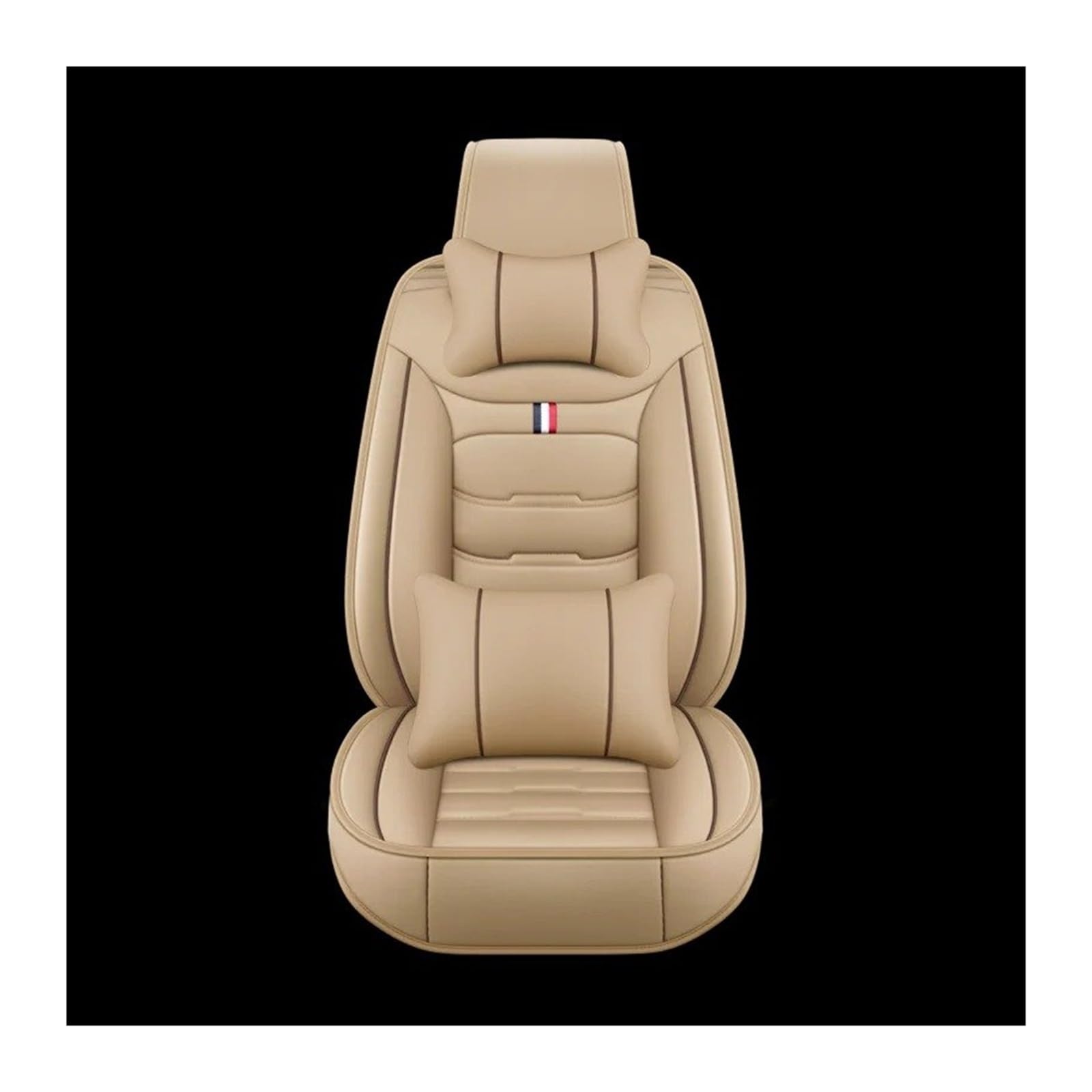 Auto Sitzbezug Für Lincoln Alle Modelle Für Navigator MKS MKZ MKC MKX MKT Leder Auto Sitzbezug Auto Zubehör Auto-Styling 5 Sitze Auto Schonbezüge(1 seat Beige Pillow) von UFITIDU