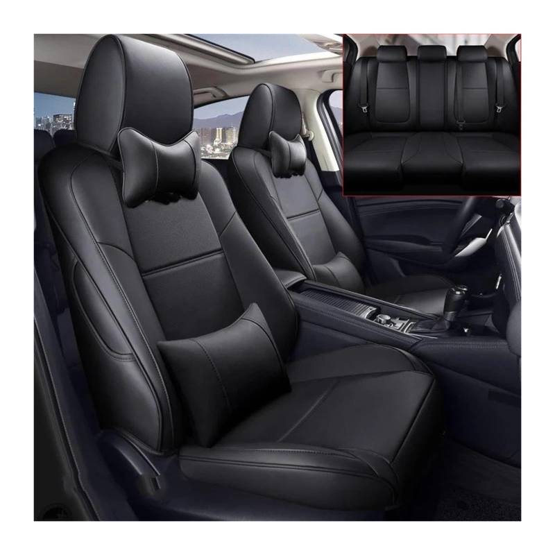 Auto Sitzbezug Für Mazda Für CX-30 2020 2021 2022 2023 2024 Benutzerdefinierte Lederpolsterung Autositzbezüge Sitzbezug Kissen Airbag-Kompatibilität Auto Schonbezüge(Black 2022) von UFITIDU
