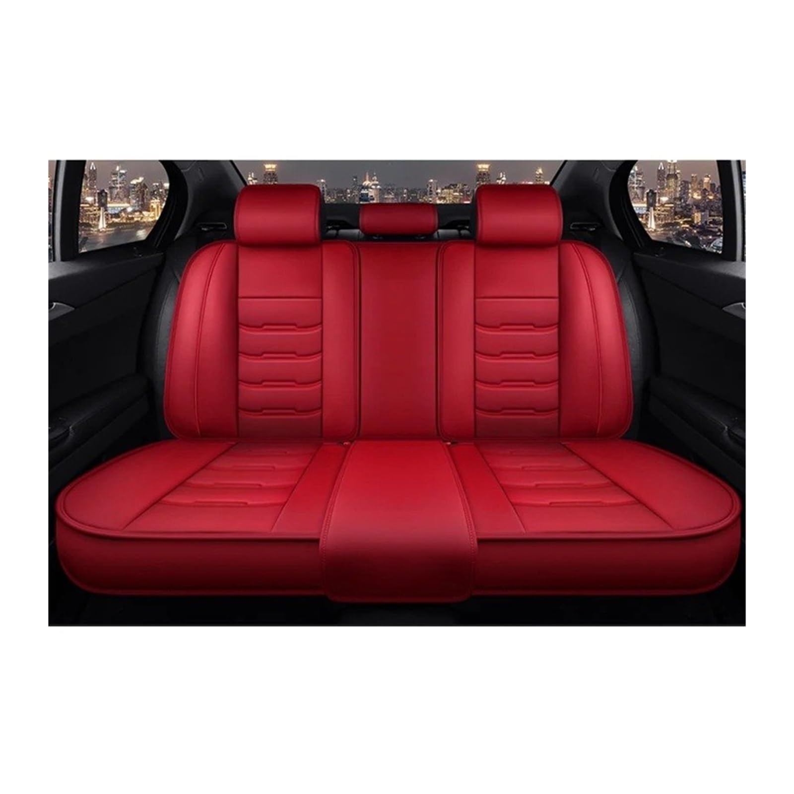 Auto Sitzbezug Für Mitsubishi Alle Molle ASX Für Outlanr Lancer 10 Für Pajero Sport Zubehör Ler Auto Sitzbezug Auto-Styling Auto Schonbezüge(Rear seat Cover) von UFITIDU