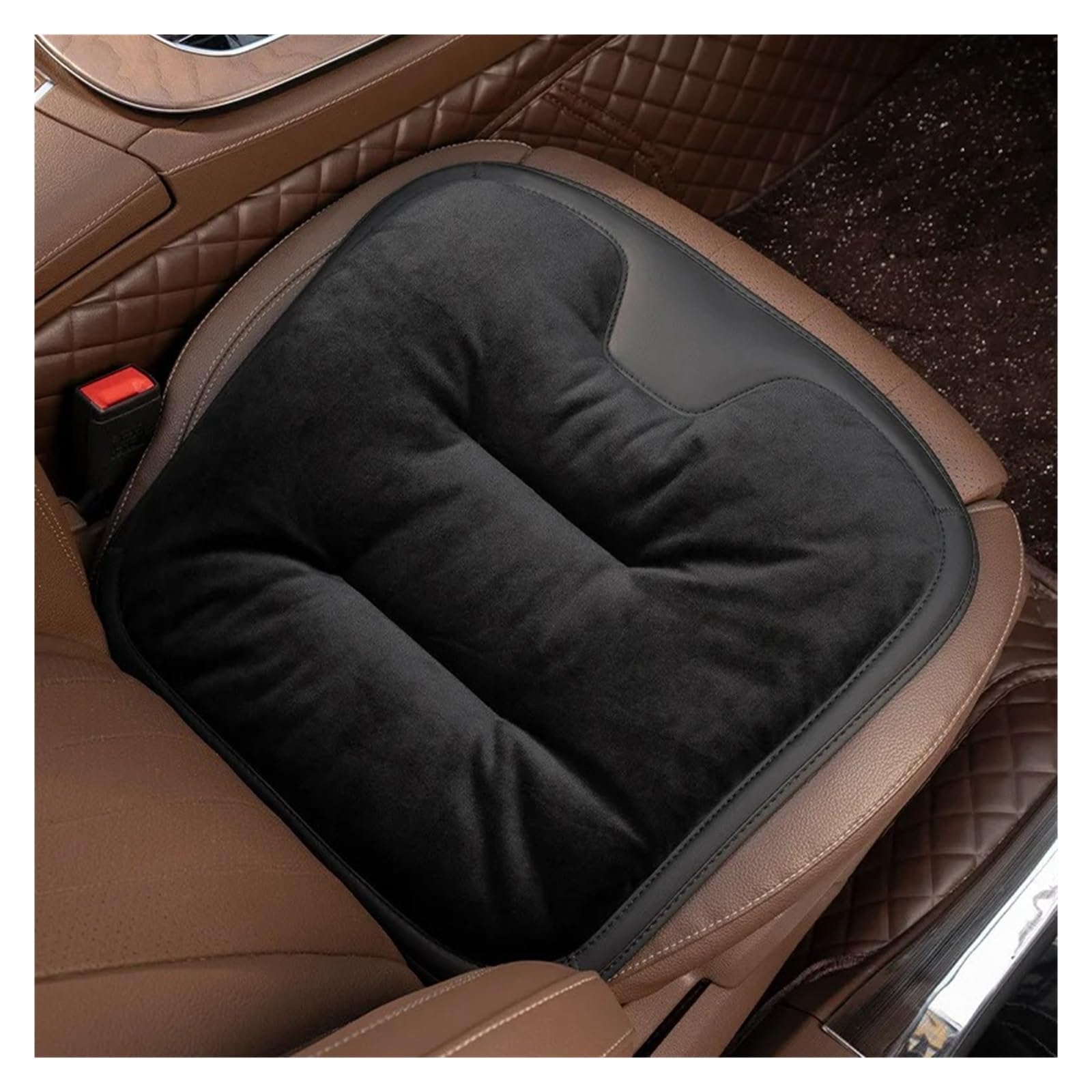 Auto Sitzbezug Für Nissan Für Qashqai Für Juke Für Leaf Micra K12 Hinweis Patrol Xtrail Auto Sitzkissen Flanell Winter Warme Anti Slip Hinten Sitz Weiche Pad Auto Schonbezüge(1PC Black) von UFITIDU