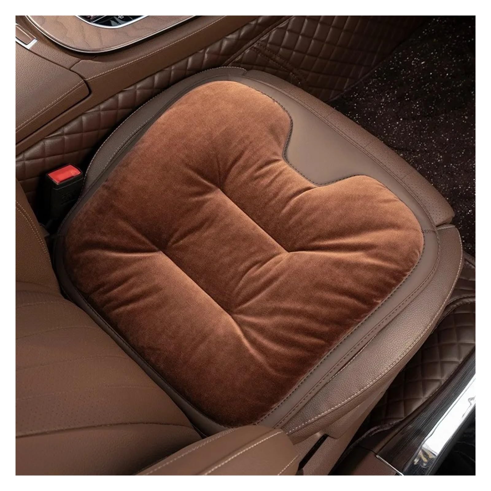 Auto Sitzbezug Für Nissan Für Qashqai Für Juke Für Leaf Micra K12 Hinweis Patrol Xtrail Auto Sitzkissen Flanell Winter Warme Anti Slip Hinten Sitz Weiche Pad Auto Schonbezüge(1PC Coffee) von UFITIDU