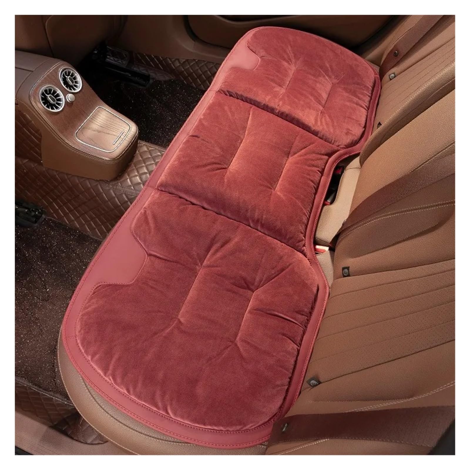 Auto Sitzbezug Für Nissan Für Qashqai Für Juke Für Leaf Micra K12 Hinweis Patrol Xtrail Auto Sitzkissen Flanell Winter Warme Anti Slip Hinten Sitz Weiche Pad Auto Schonbezüge(1PC Red H) von UFITIDU