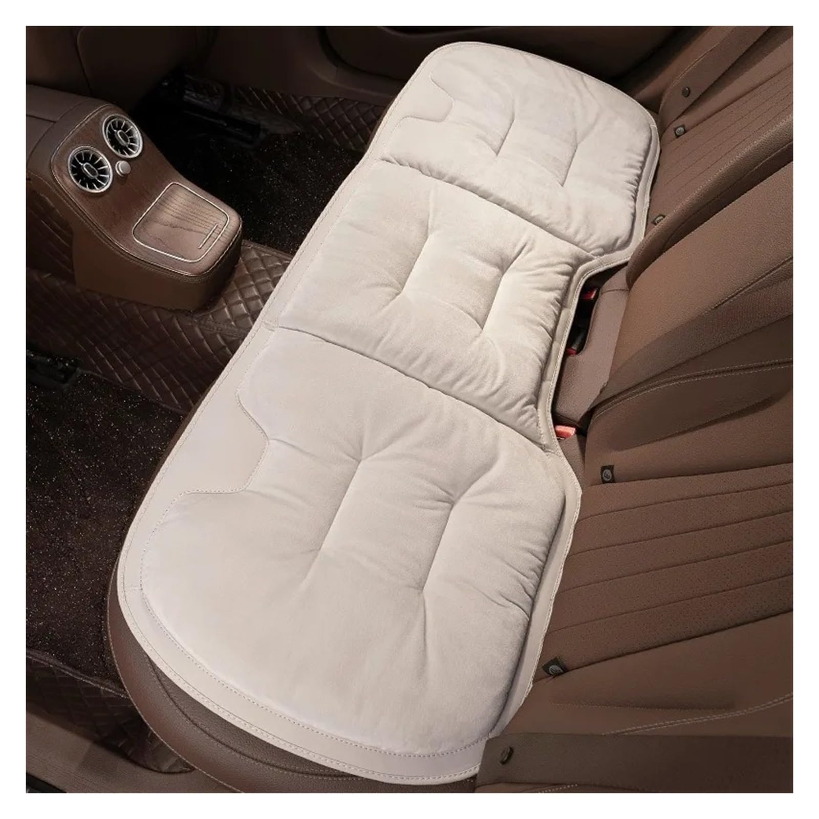 Auto Sitzbezug Für Nissan Für Qashqai Für Juke Für Leaf Micra K12 Hinweis Patrol Xtrail Auto Sitzkissen Flanell Winter Warme Anti Slip Hinten Sitz Weiche Pad Auto Schonbezüge(1PCBeige H) von UFITIDU