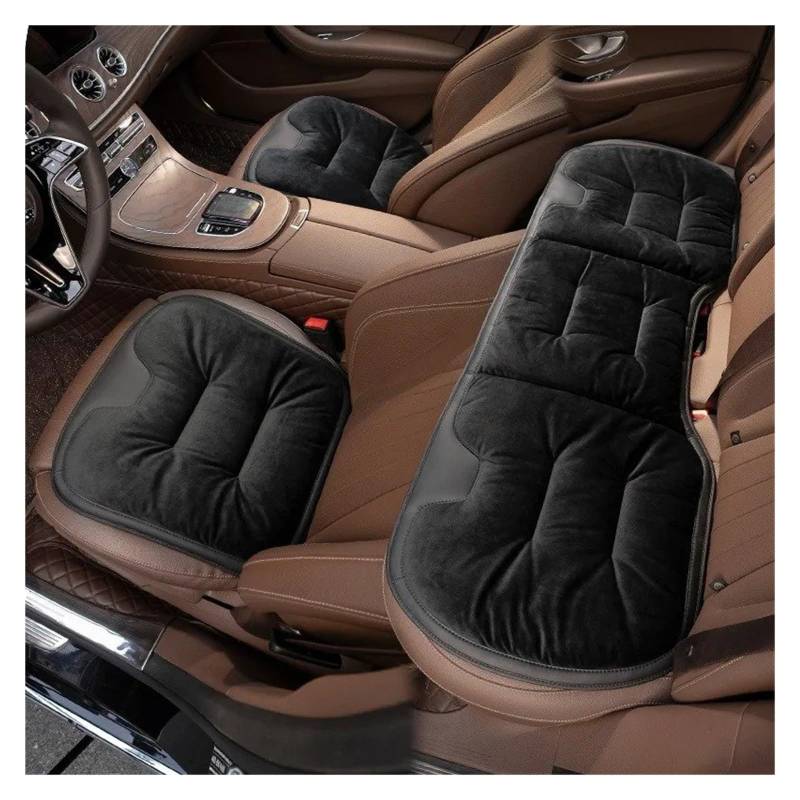 Auto Sitzbezug Für Nissan Für Qashqai Für Juke Für Leaf Micra K12 Hinweis Patrol Xtrail Auto Sitzkissen Flanell Winter Warme Anti Slip Hinten Sitz Weiche Pad Auto Schonbezüge(3PC Black) von UFITIDU