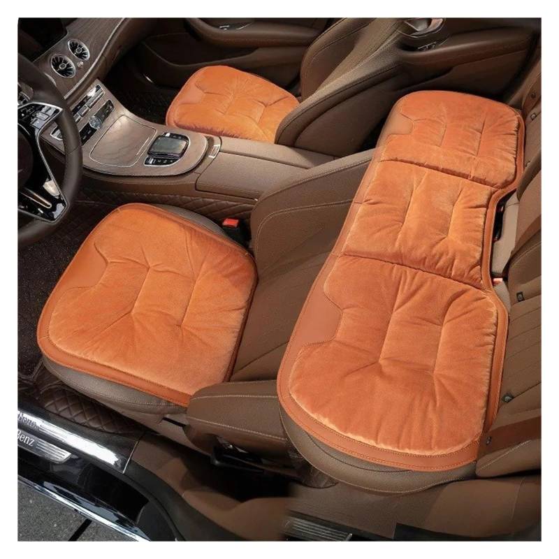 Auto Sitzbezug Für Nissan Für Qashqai Für Juke Für Leaf Micra K12 Hinweis Patrol Xtrail Auto Sitzkissen Flanell Winter Warme Anti Slip Hinten Sitz Weiche Pad Auto Schonbezüge(3PC Orange) von UFITIDU
