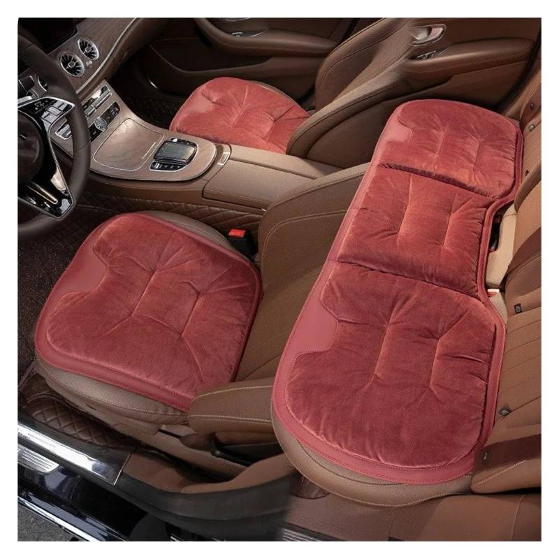 Auto Sitzbezug Für Nissan Für Qashqai Für Juke Für Leaf Micra K12 Hinweis Patrol Xtrail Auto Sitzkissen Flanell Winter Warme Anti Slip Hinten Sitz Weiche Pad Auto Schonbezüge(3PC Red) von UFITIDU