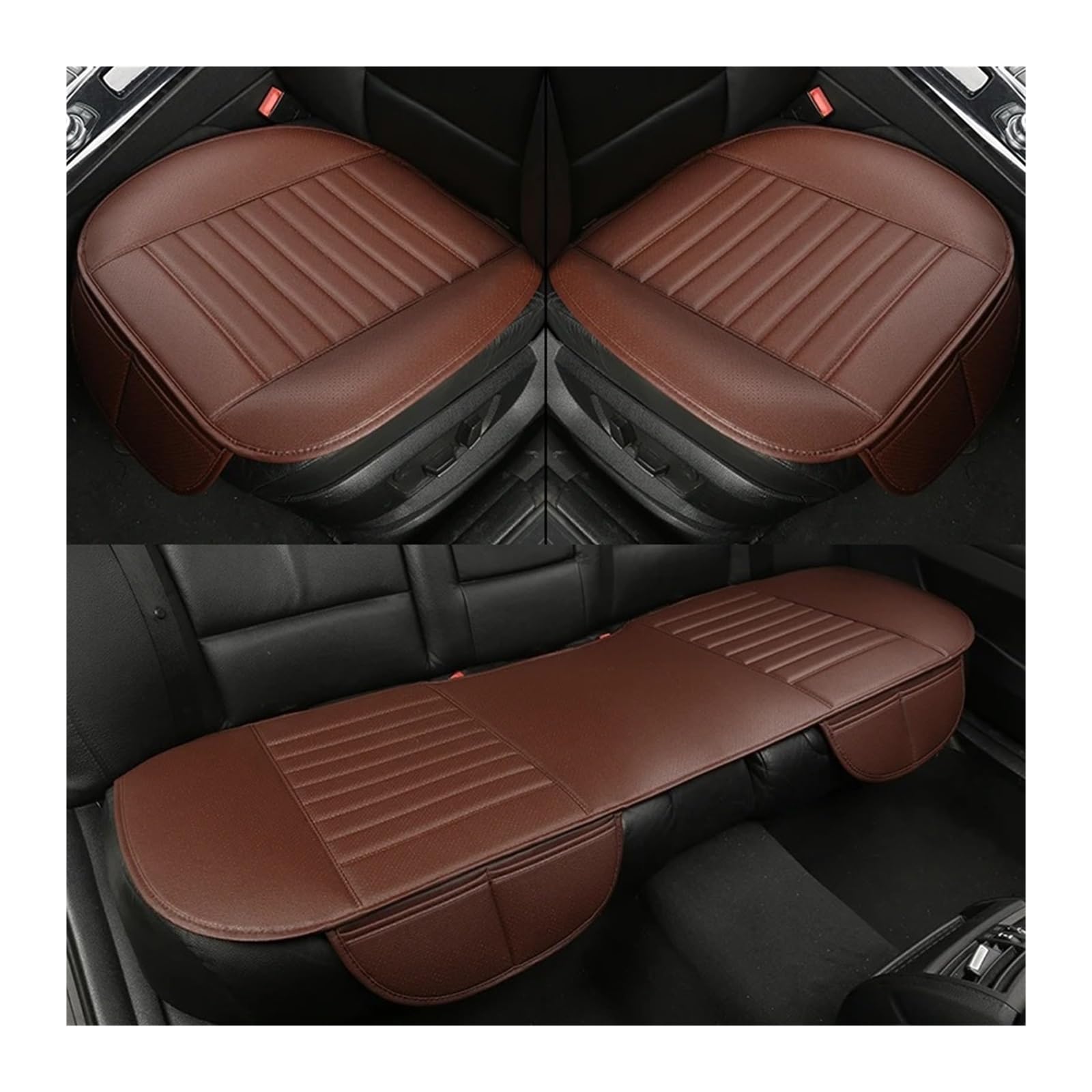 Auto Sitzbezug Für SsangYong Alle Modelle Rodius Kyron ActYon Für Rexton Für Korando Auto-Styling Universal Leder Sitzkissen Auto Zubehör Auto Schonbezüge(Full Set Coffee) von UFITIDU