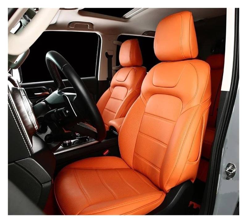 Auto Sitzbezug Für Tank 300 2021 2022 2023 2024 Custom Car Sitzbezüge Vollen Satz Ler Auto Interior Styling Schutz Zubehör Styling Auto Schonbezüge(Right-Hand Drive,Orange) von UFITIDU