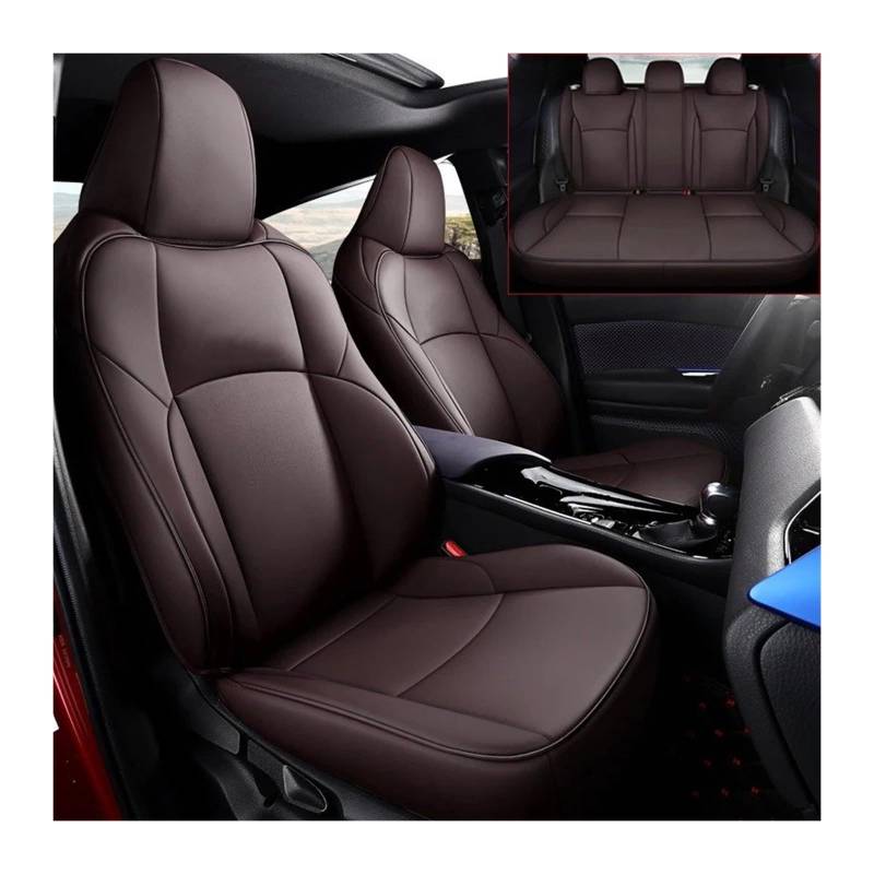 Auto Sitzbezug Für Toyota Für C-HR 2018 2019 2020 2021 2022 2023 2024 Custom Fit Full Set Autositzbezüge Für Wählen Sie Kunstleder Autositzkissen Zubehör Auto Schonbezüge(Hybrid Coffee 2024) von UFITIDU