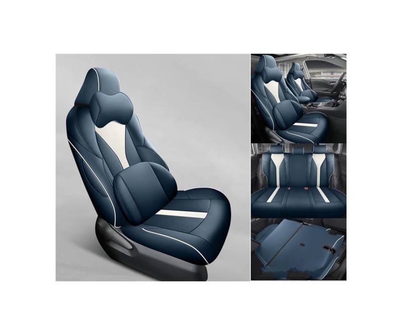 Auto Sitzbezug Für Toyota Für C-HR Benzin Für Hybrid 2018-2023 2024 Vollständige Abdeckung Autositzbezüge Wasserdichter Kunstlederschutz Kompatibler Airbag Schwarz Auto Schonbezüge(Hybrid,Blue Full- von UFITIDU