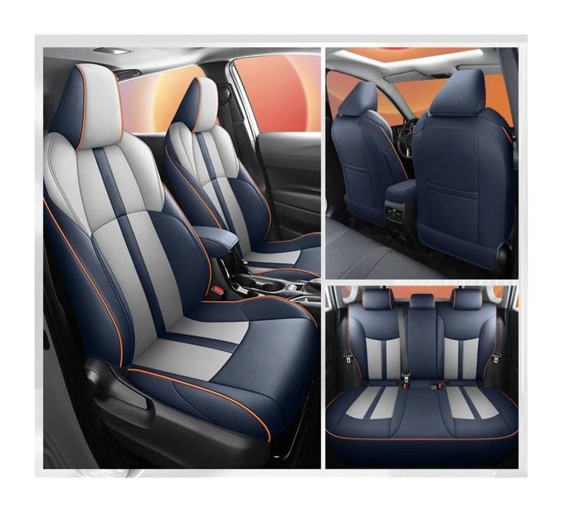 Auto Sitzbezug Für Toyota Für Corolla 2022 2023 2024 Custom Fit Auto Sitzbezüge Automotive Innen Sitzkissen Leder Abdeckung-Komplette Set Auto Schonbezüge(Hybrid Black 2024) von UFITIDU