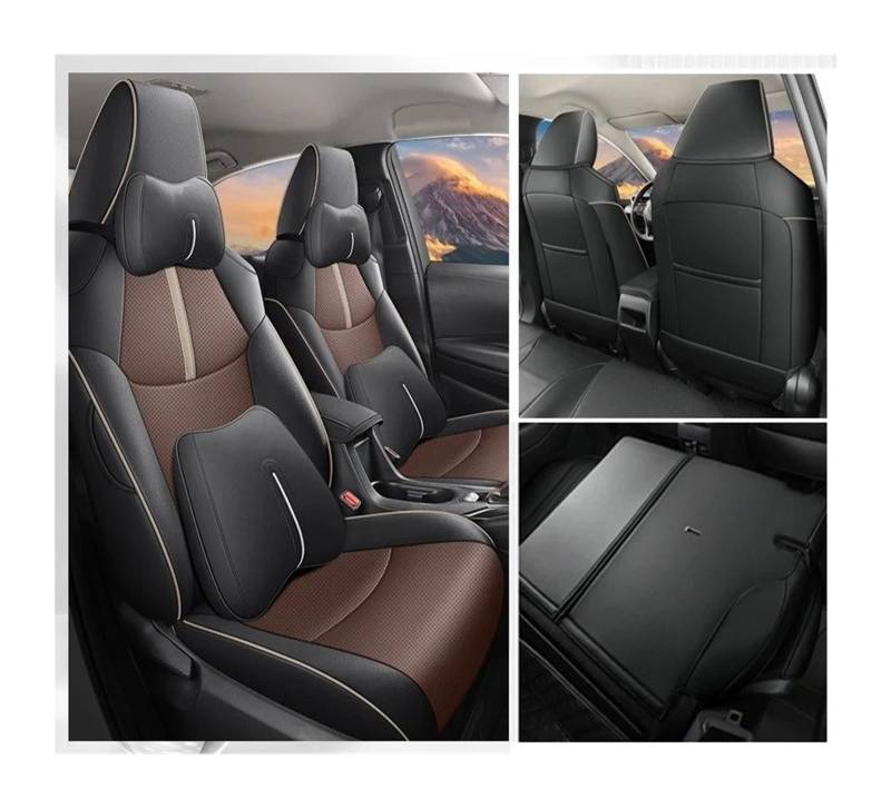 Auto Sitzbezug Für Toyota Für Corolla Für Cross SUV 2021 2022 2023 2024 Vollständige Abdeckung Auto Sitz Abdeckung Custom Sitzkissen Protertor Innen Zubehör Auto Schonbezüge(Gasoline,BLACK COFFEE FULL von UFITIDU