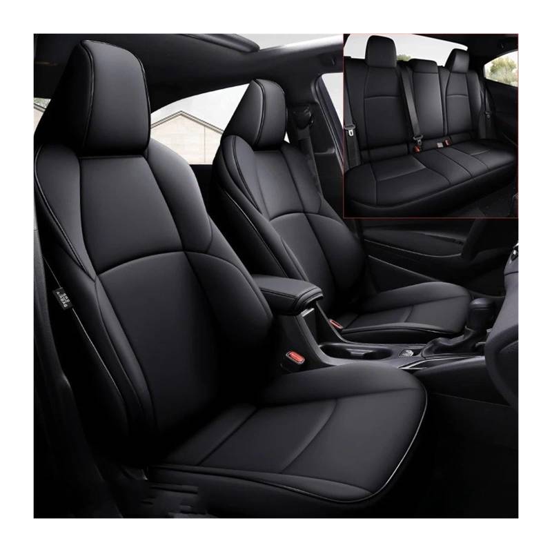 Auto Sitzbezug Für Toyota Für Corolla Levin Sedan 2019–2024 Individuelle Passform Kompletter Satz Autositzbezüge Wählen Schrägheck Wasserfeste Kunstleder Auto Schonbezüge(Black 01,Gasoline_2024) von UFITIDU