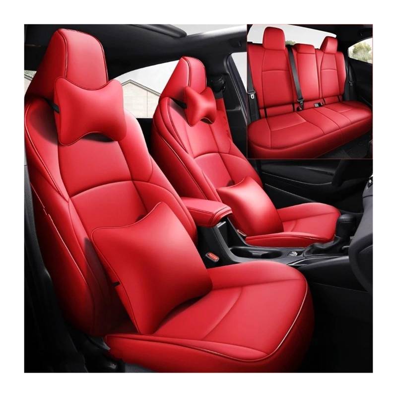 Auto Sitzbezug Für Toyota Für Corolla Levin Sedan 2019–2024 Individuelle Passform Kompletter Satz Autositzbezüge Wählen Schrägheck Wasserfeste Kunstleder Auto Schonbezüge(Red 02,HYBRID_2020) von UFITIDU