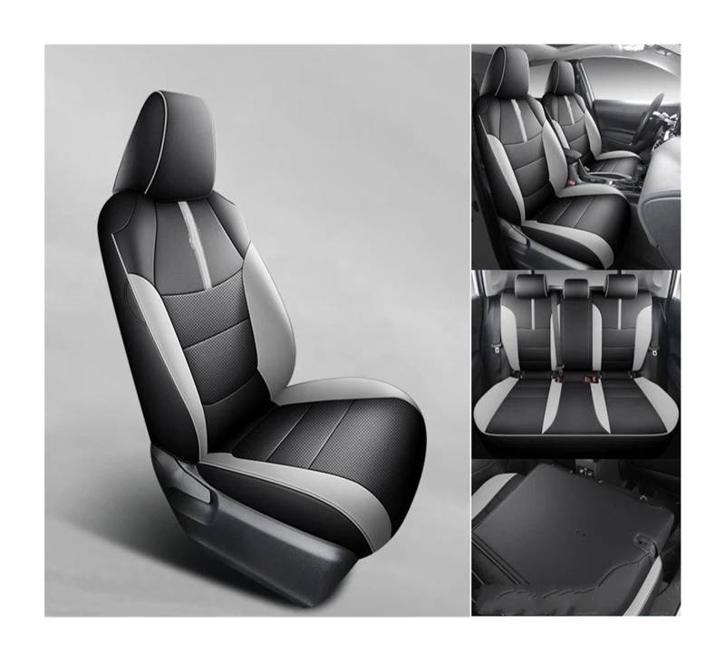 Auto Sitzbezug Für Toyota Für Rav4 Benzin Für Hybrid 2019 2020 2021 2022 2023 2024 Innen Upgrade Autositzbezüge wasserdichte Leder Automotive Sitzkissen Auto Schonbezüge(Hybrid Blackgrey2022) von UFITIDU