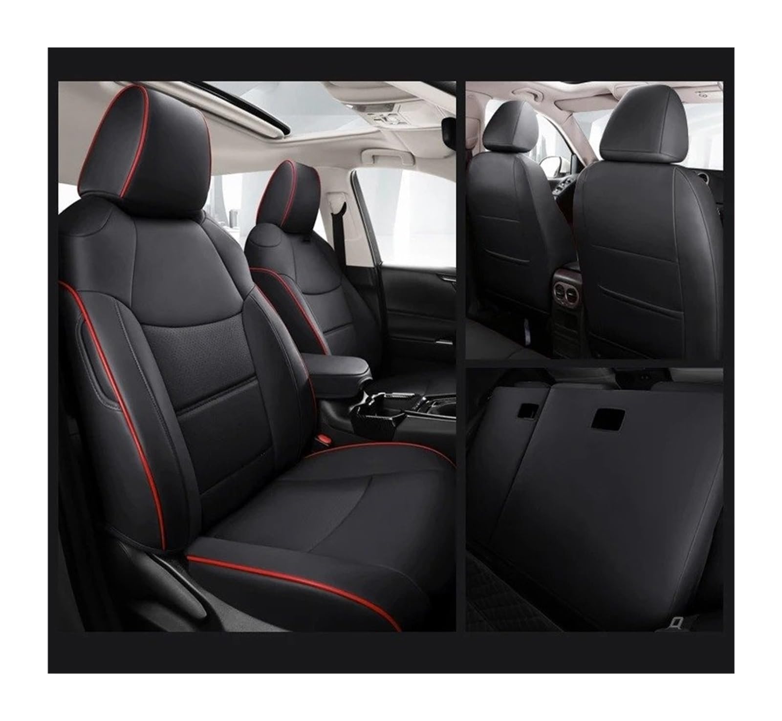 Auto Sitzbezug Für Toyota Für Rav4 Für Benzin Für Hybrid 2019-2022 2023 2024 Autositzbezüge Atmungsaktives Kunstleder Auto Special Protect Kissen Komplettset Auto Schonbezüge(Hybrid,Black RED Full-0 Auto Sitzbezug Für Toyota Für Rav4 Für Benzin Für Hybrid 2019-2022 2023 2024 Autositzbezüge Atmungsaktives Kunstleder Auto Special Protect Kissen Komplettset Auto Schonbezüge(Hybrid,Black RED Full-0 von UFITIDU