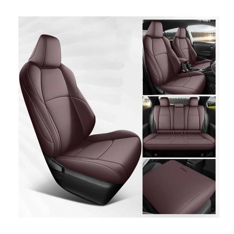 Auto Sitzbezug Für Toyota Für Rav4 Für Hybrid 2024 2023 2022 2021 2020 Sitz Abdeckung Leder Vorne Hinten Auto Sitzkissen Armlehne Abdeckung Innen Dekoration Auto Schonbezüge(Gasoline-Coffee) von UFITIDU