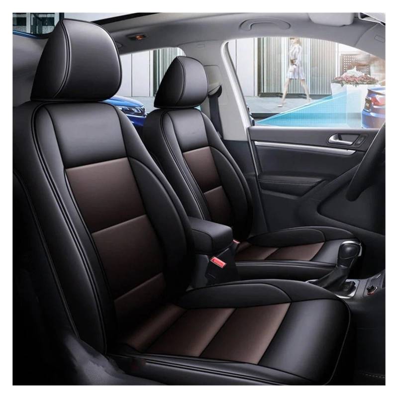 Auto Sitzbezug Für VW Für Tiguan 2013-2015 2016 2017 2018 Maßgeschneiderte Autositzbezüge Innenausstattung Automotive Vorder-/Hinterreihe Gerätedekorationszubehör Auto Schonbezüge(Black Coffee-01,20 von UFITIDU