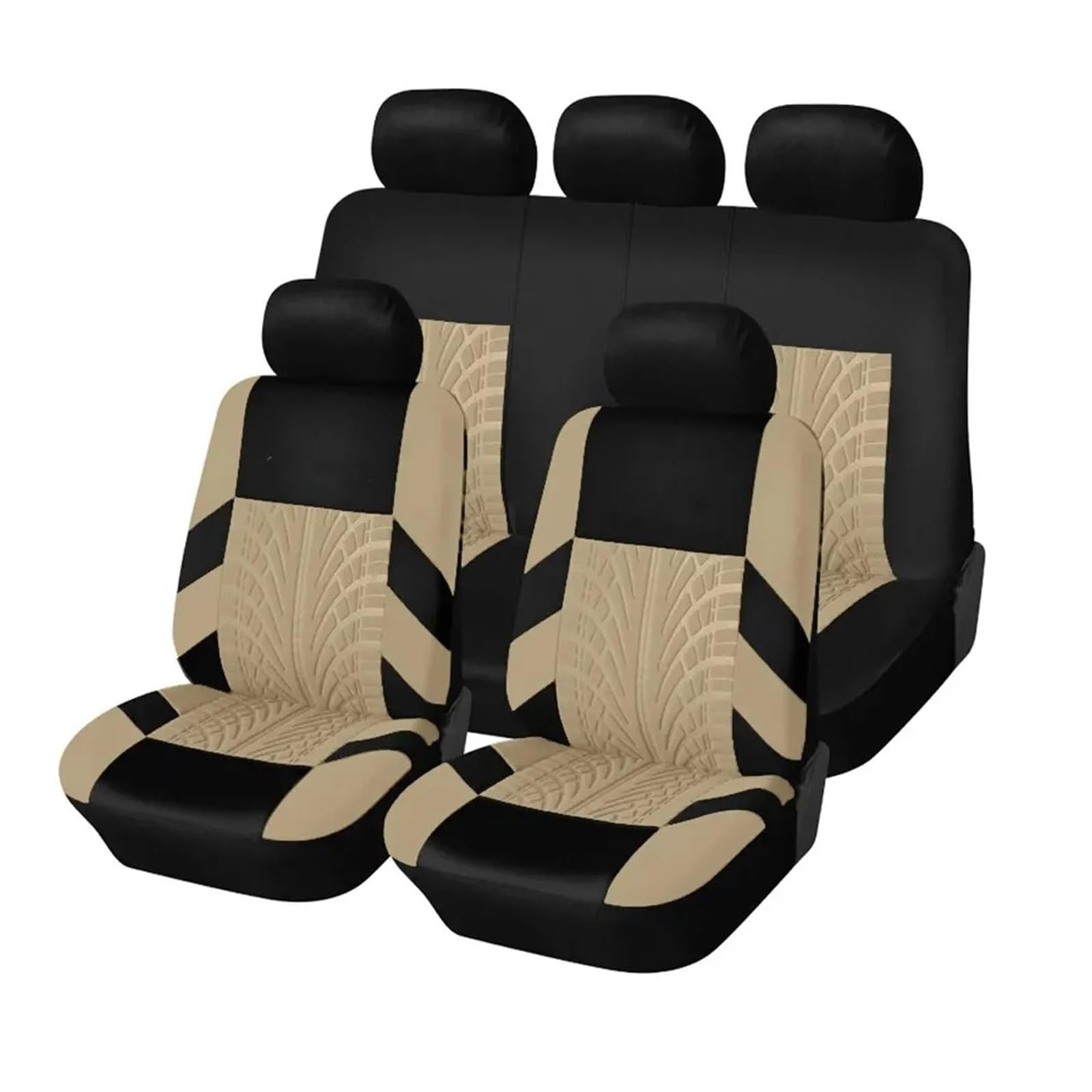 Auto Sitzbezug Komplettes Set Vorne Geteilte Rückbank Für Auto, Universeller Stoff, SUV, Limousine, Van, Kfz-Innenraumbezüge, Autositzbezüge Auto Schonbezüge(BEIGE) von UFITIDU