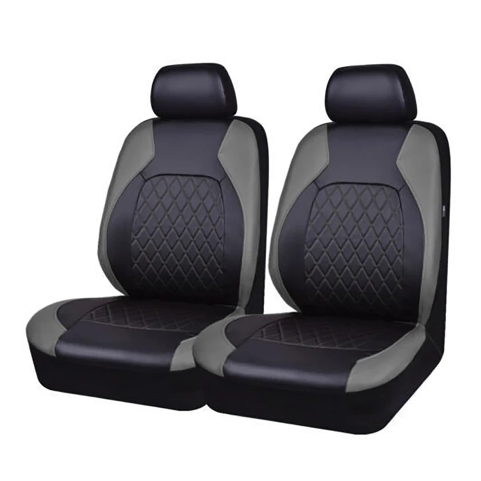 Auto Sitzbezug Pu-Autoinnenraum Mit 5/2 Stück Gestepptem Lederfaden Für Drücken Von Sitzbezügen, Airbag-kompatiblen, Atmungsaktiven Werkzeugen Auto Schonbezüge(Gray 2 pcs) von UFITIDU
