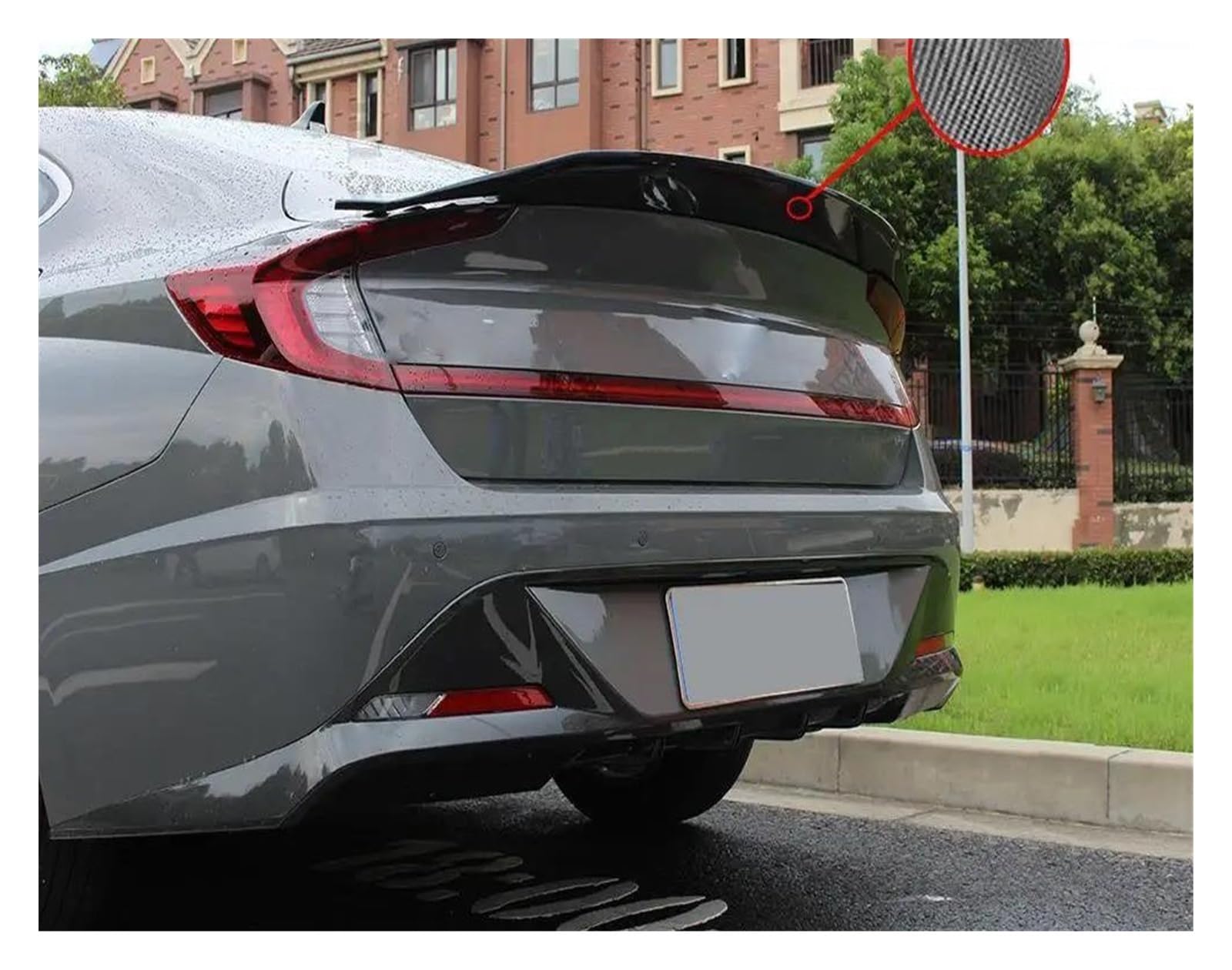AutoHeckflügel Heckspoilerflügel Für Hyundai Für Sonata 2019 2020 Dach Heckspoiler Flügel Air Deflektor Splitter Tuning Zubehör Stamm Spoiler Schwanz(Kohlefaser-Optik) von UFITIDU