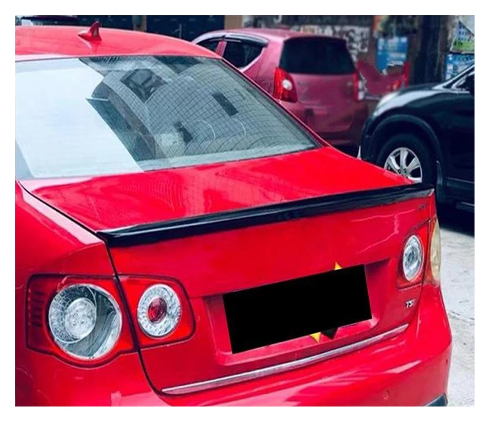 AutoHeckflügel Heckspoilerflügel Hinten Stamm Deckel Ente Schwanz ABS Material Auto Spoiler Flügel Schwarz Carbon Zubehör Teile Für VW Für Jetta 2006 2007 2008 2009 2010 2011(Glossy Black) von UFITIDU