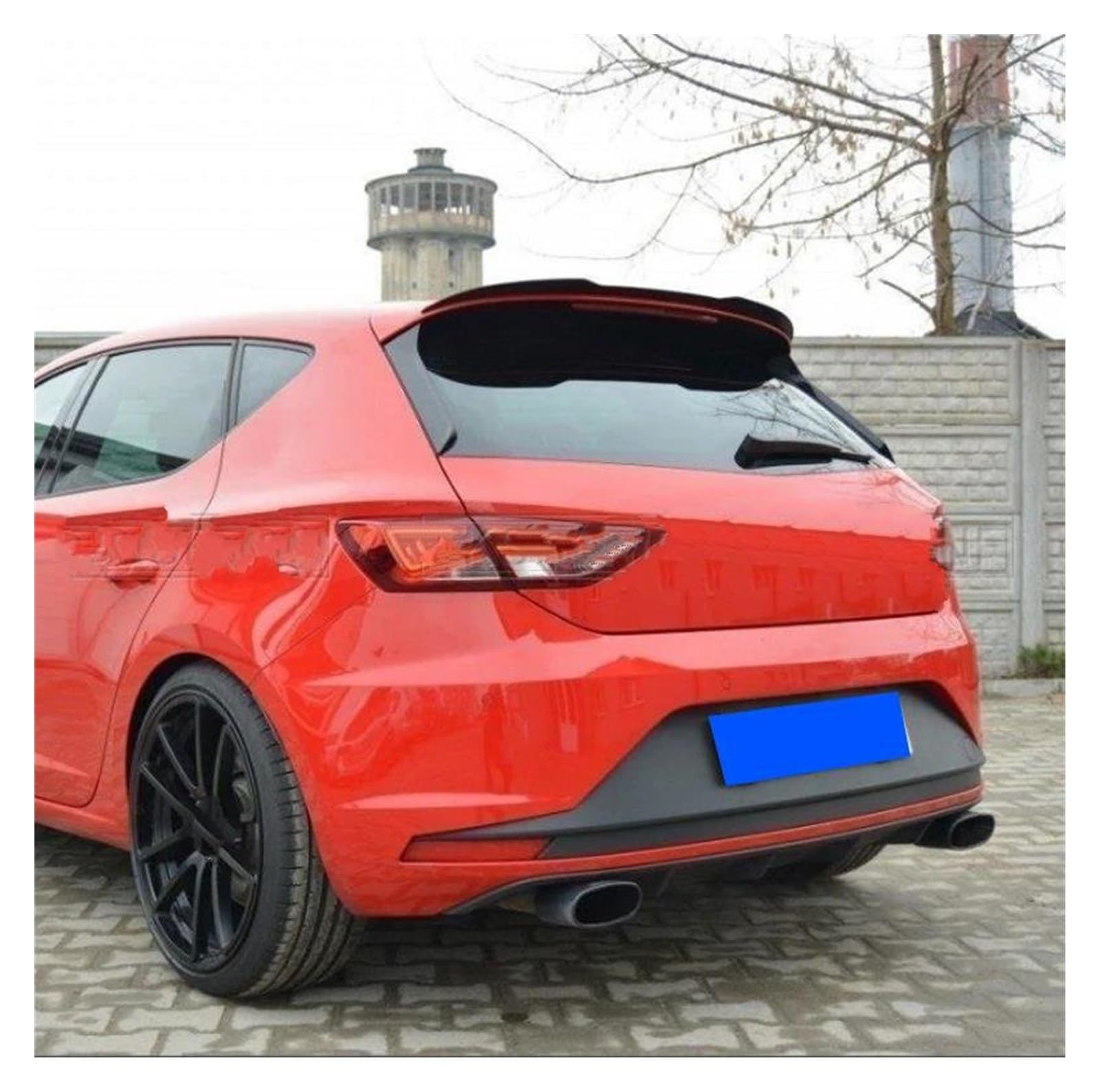 AutoHeckflügel Heckspoilerflügel Universal Spoiler Hinten Dach Lip Spoiler ABS Auto Schwanz Flügel Dekoration Für Seat Leon 1P 5F MK3 ST Für Cupra TGI Für FR Fließheck(Unpainted) von UFITIDU