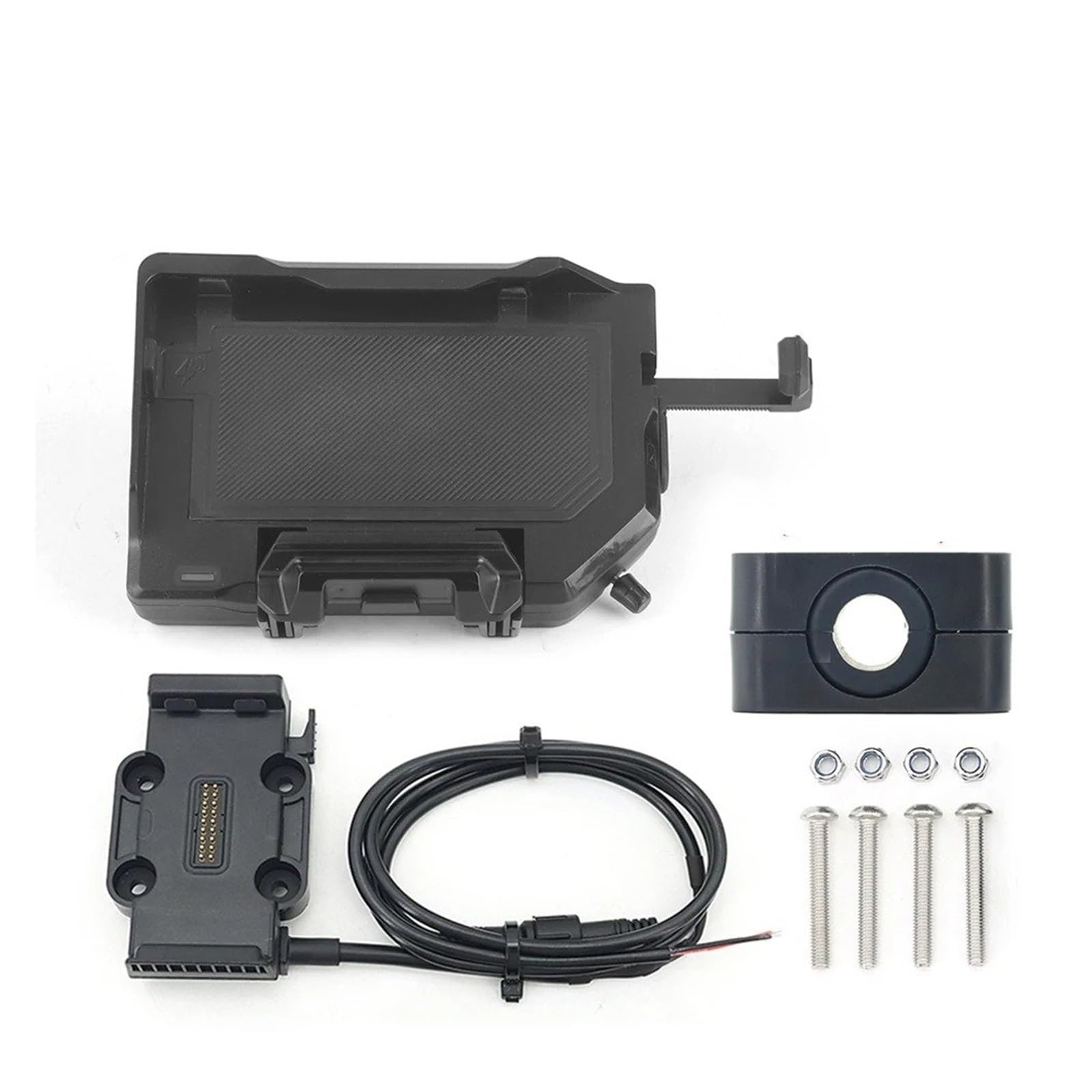 Handyhalterung Für R1250GS R1300GS F900XR F900R Für Alle Motorräder Kabelloses Laden 12mm 16mm 22mm Querlatte Überrollbügel Telefonnavigationshalterung Basis(A Set - Black 12mm) von UFITIDU