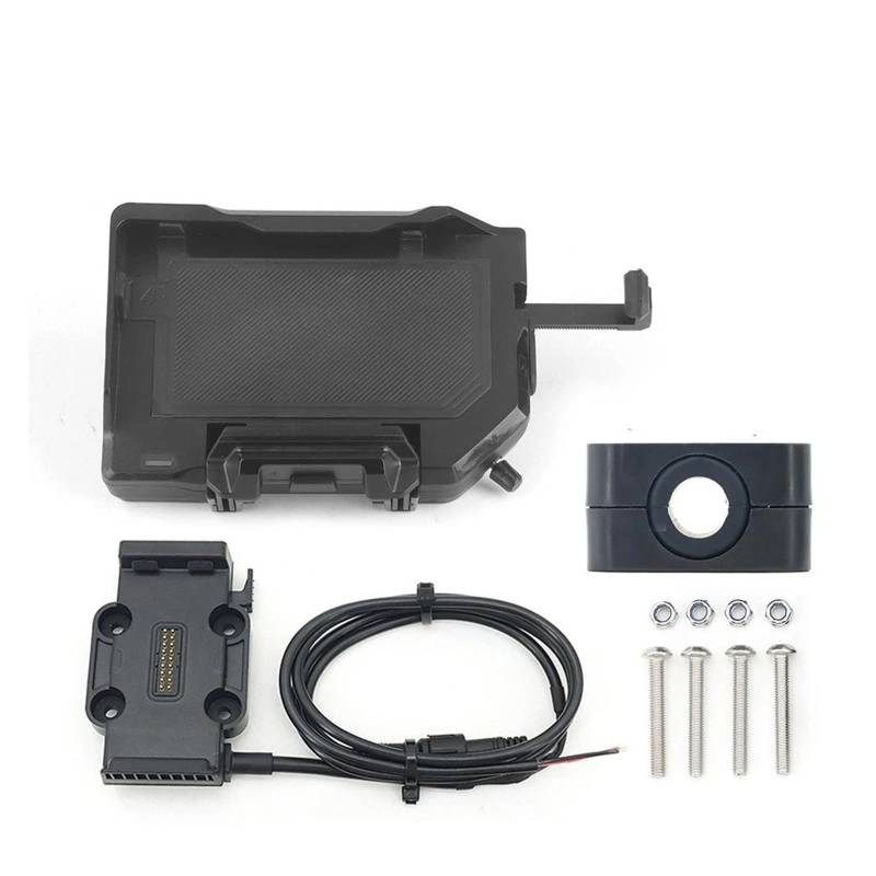 Handyhalterung Für R1250GS R1300GS F900XR F900R Für Alle Motorräder Kabelloses Laden 12mm 16mm 22mm Querlatte Überrollbügel Telefonnavigationshalterung Basis(A Set - Black 12mm) von UFITIDU