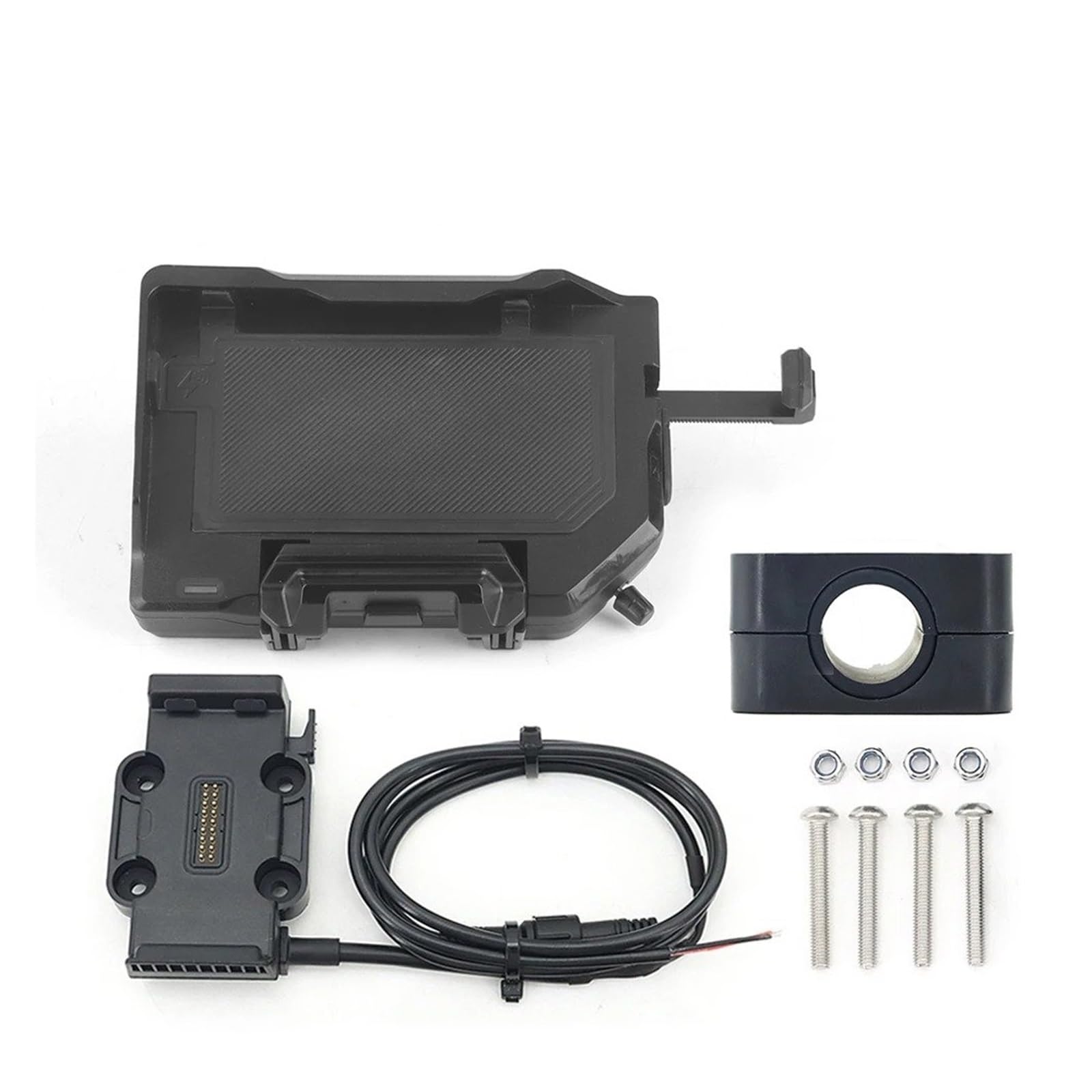 Handyhalterung Für R1250GS R1300GS F900XR F900R Für Alle Motorräder Kabelloses Laden 12mm 16mm 22mm Querlatte Überrollbügel Telefonnavigationshalterung Basis(A Set - Black 16mm) von UFITIDU