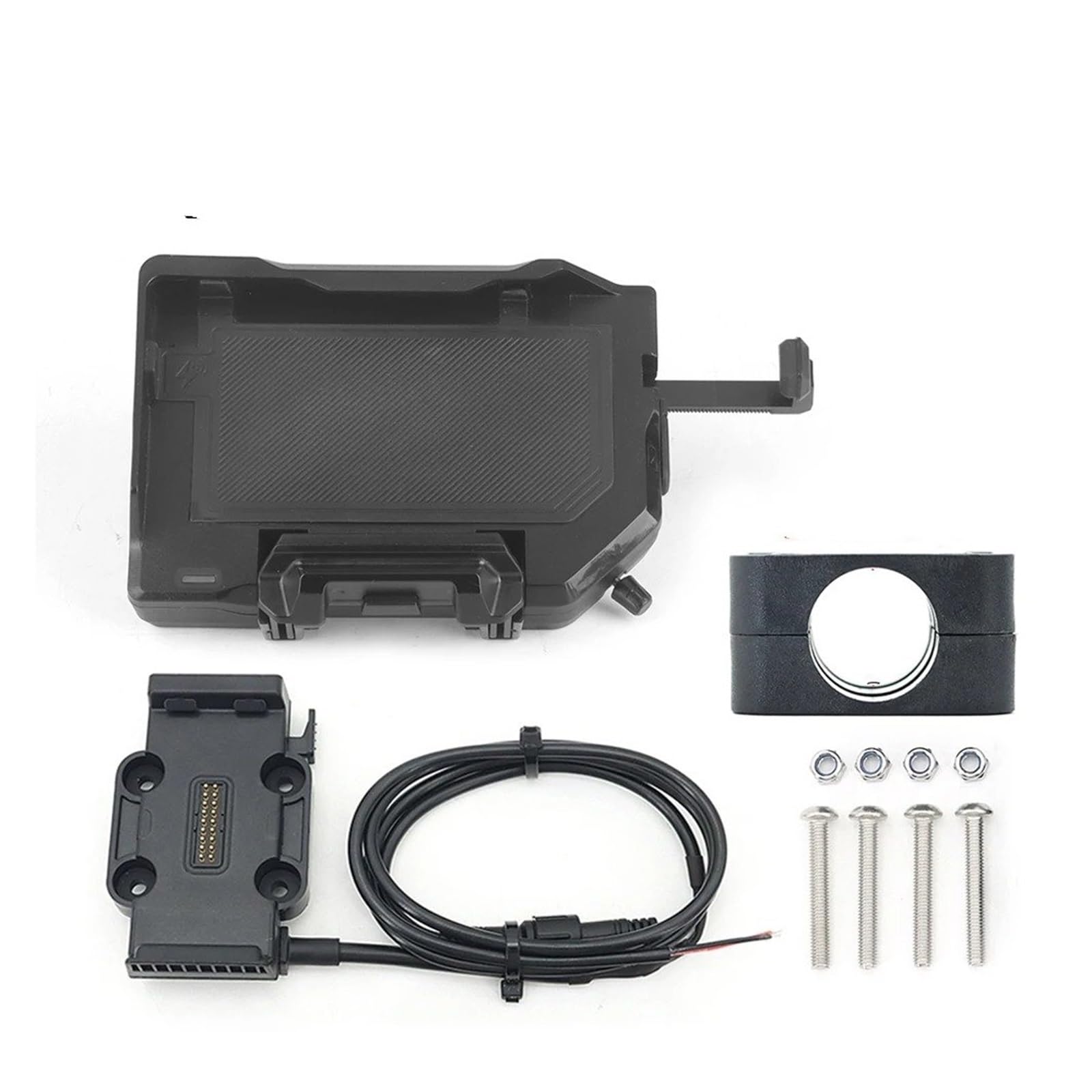 Handyhalterung Für R1250GS R1300GS F900XR F900R Für Alle Motorräder Kabelloses Laden 12mm 16mm 22mm Querlatte Überrollbügel Telefonnavigationshalterung Basis(A Set - Black 22mm) von UFITIDU