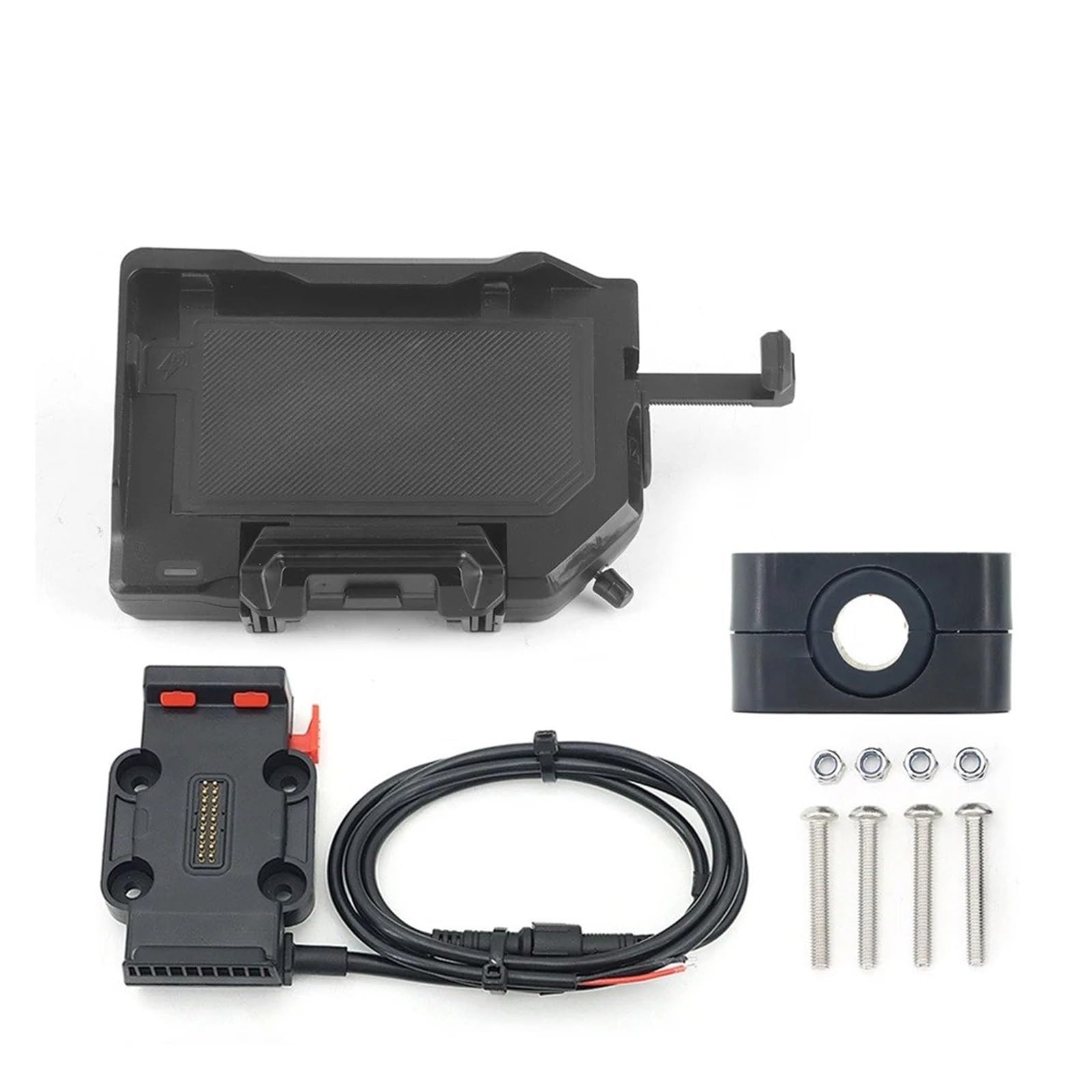 Handyhalterung Für R1250GS R1300GS F900XR F900R Für Alle Motorräder Kabelloses Laden 12mm 16mm 22mm Querlatte Überrollbügel Telefonnavigationshalterung Basis(A Set - Red 12mm) von UFITIDU