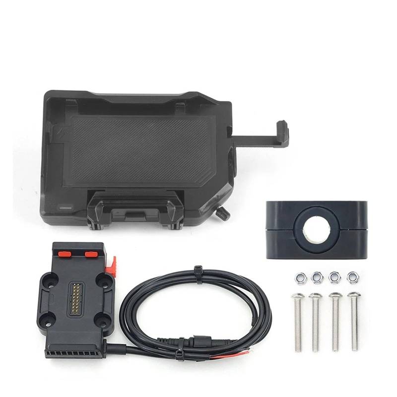 Handyhalterung Für R1250GS R1300GS F900XR F900R Für Alle Motorräder Kabelloses Laden 12mm 16mm 22mm Querlatte Überrollbügel Telefonnavigationshalterung Basis(A Set - Red 12mm) von UFITIDU