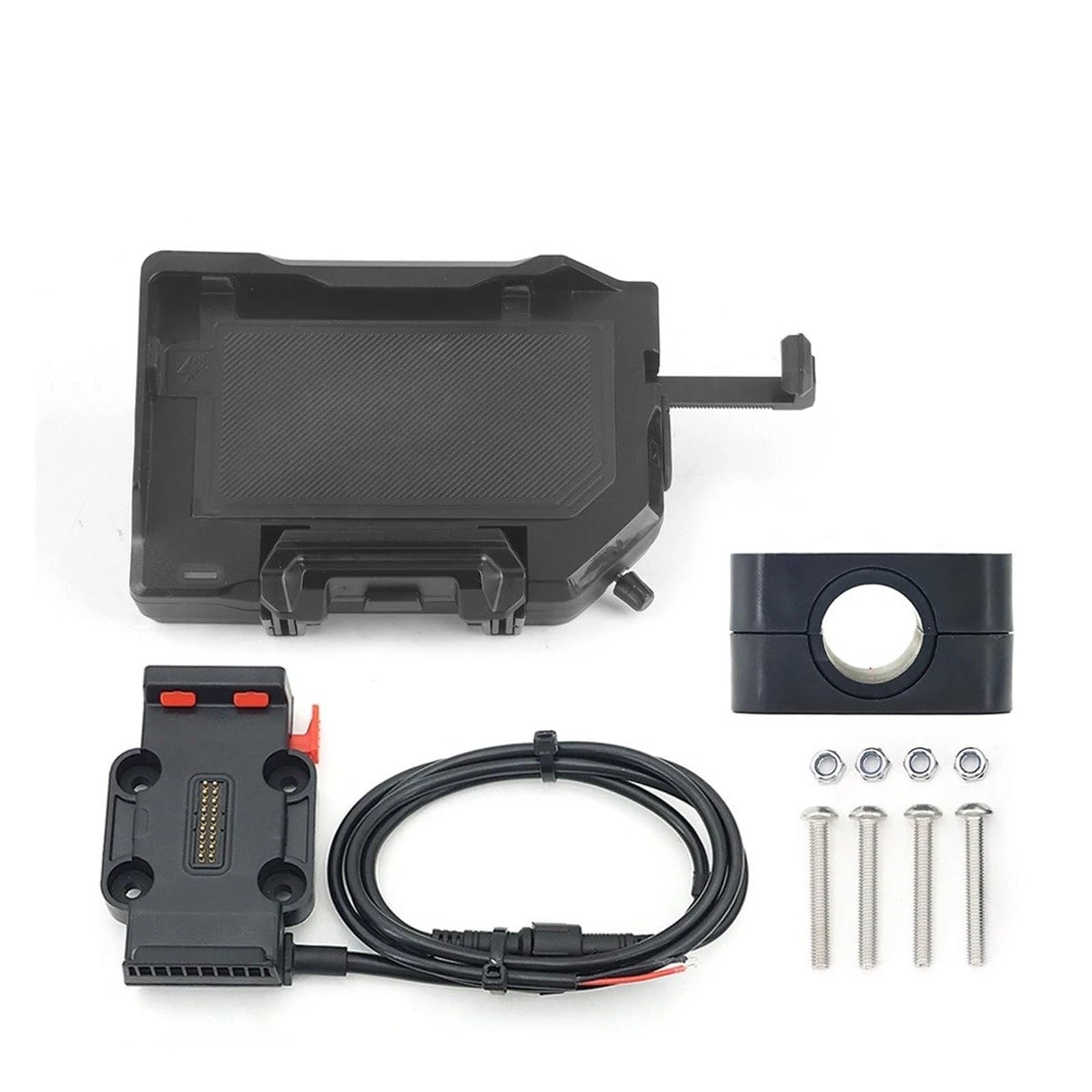 Handyhalterung Für R1250GS R1300GS F900XR F900R Für Alle Motorräder Kabelloses Laden 12mm 16mm 22mm Querlatte Überrollbügel Telefonnavigationshalterung Basis(A Set - Red 16mm) von UFITIDU