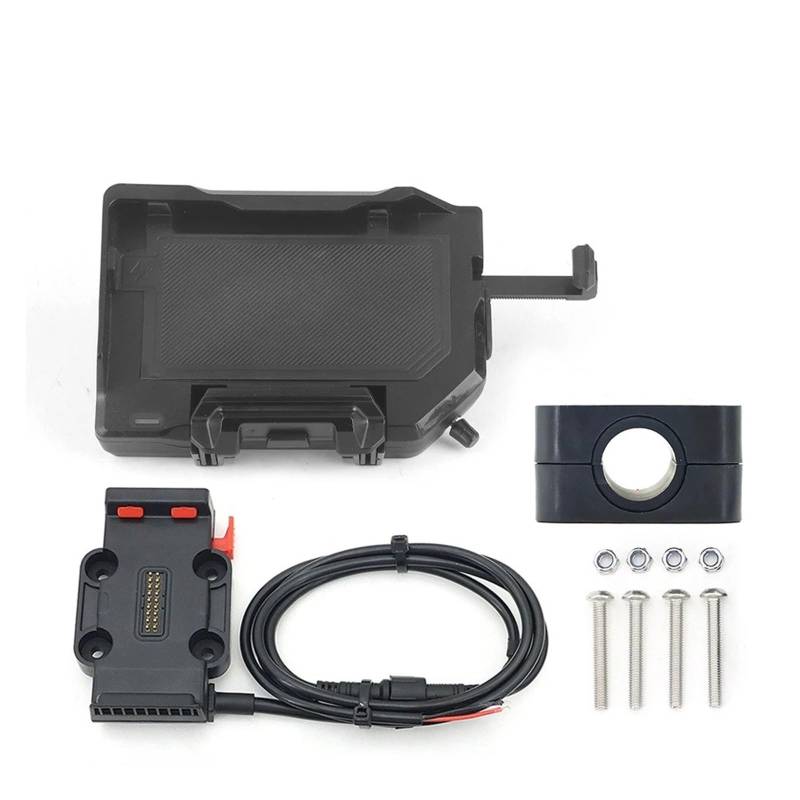Handyhalterung Für R1250GS R1300GS F900XR F900R Für Alle Motorräder Kabelloses Laden 12mm 16mm 22mm Querlatte Überrollbügel Telefonnavigationshalterung Basis(A Set - Red 16mm) von UFITIDU