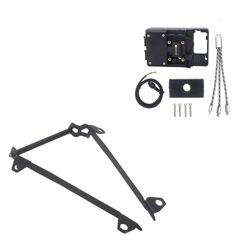 Handyhalterung Motorrad Handy GPS Halterung Navigation Halterung USB und Drahtlose Ladestation Für Ducati Für MULTISTRADA V4 S V4S 2021(12mm USB Stand) von UFITIDU