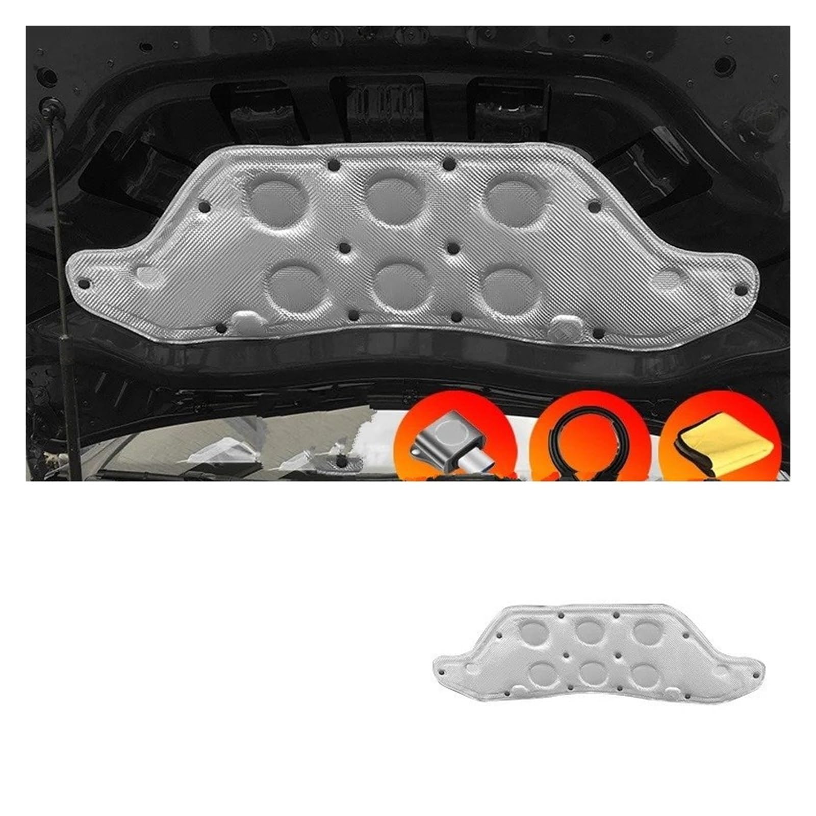 Isoliermatte Automotoren Für Benz Für GLA Für GLB AB Klasse X247 X156 W177 W247Front Motorhaube Schalldämmung Baumwolle Wärmedämmung Pad Feuerfest(White-G A 20-24) von UFITIDU