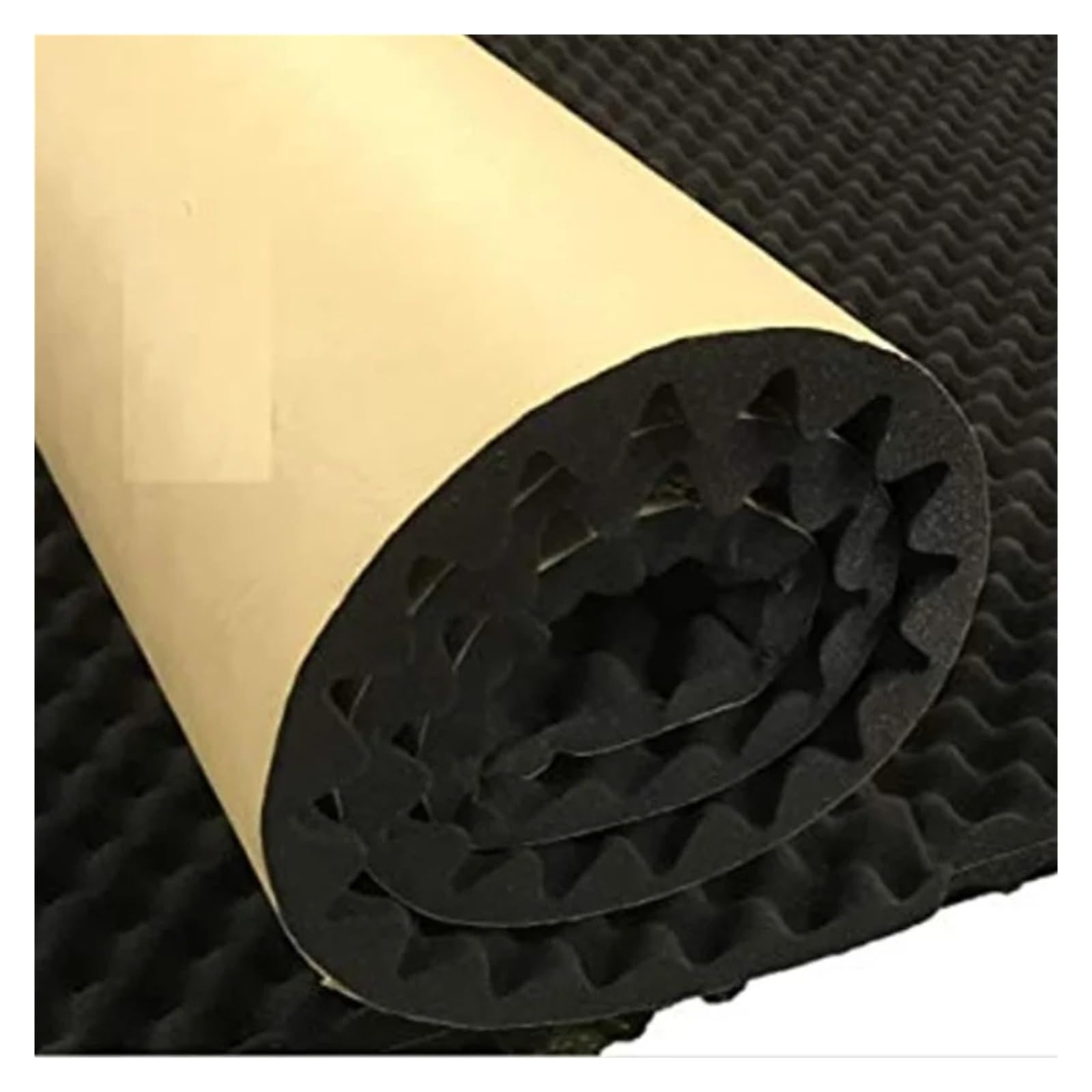 Isoliermatte Automotoren Selbstklebender Akustikschaumstoff mit hoher Dichte für Eierkartonplatten, Studioschaum, schalldichte Wandplatte, Schwarz(100 50 2cm) von UFITIDU