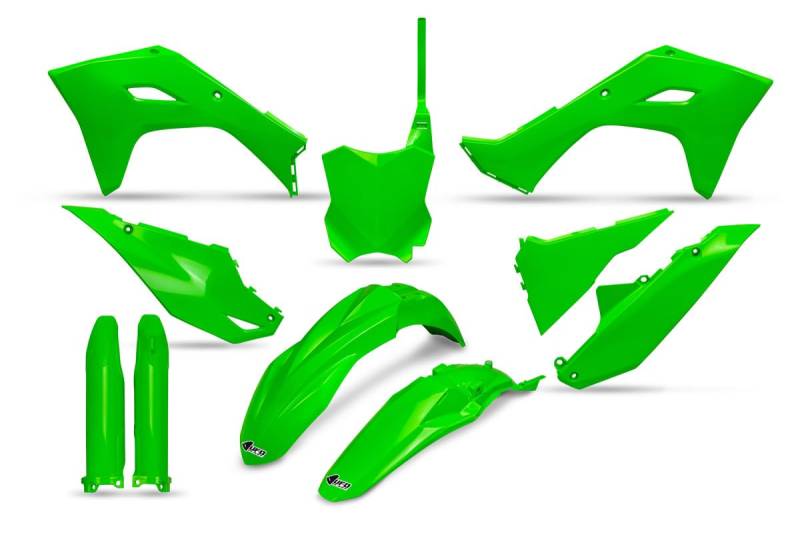 UFO PLAST full KIT GRÜN fluoro Kawasaki KXF 450 2024-2024, Fluorgrün von UFO PLAST SRL