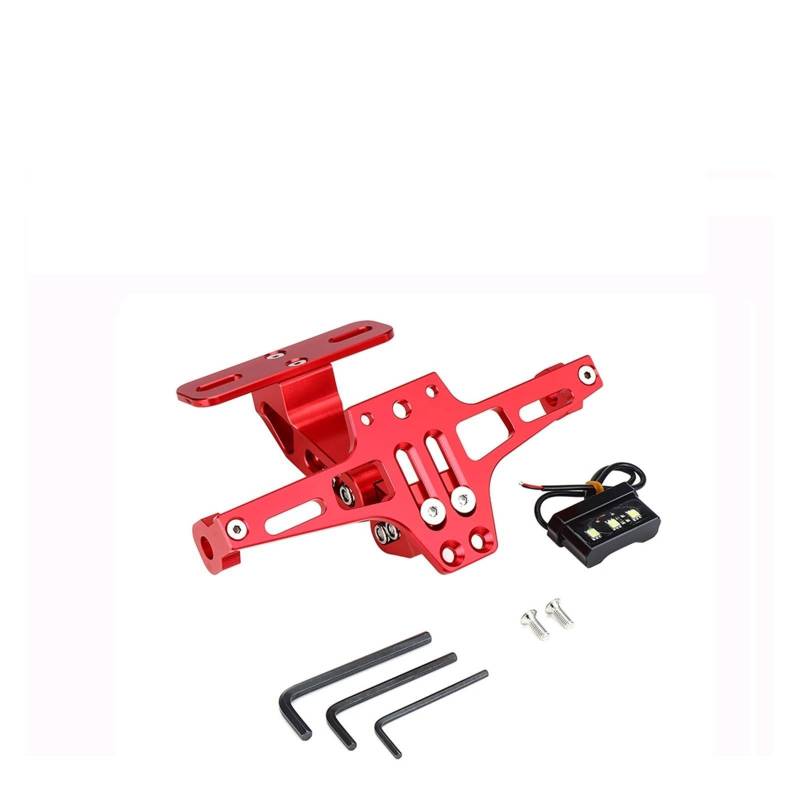 Motorcycle Fender Eliminator Adjustable License Plate Holder Bracket Compatible With BMW R1200GS F850GS F750GS F850GS(License Red) von UGALUNMER