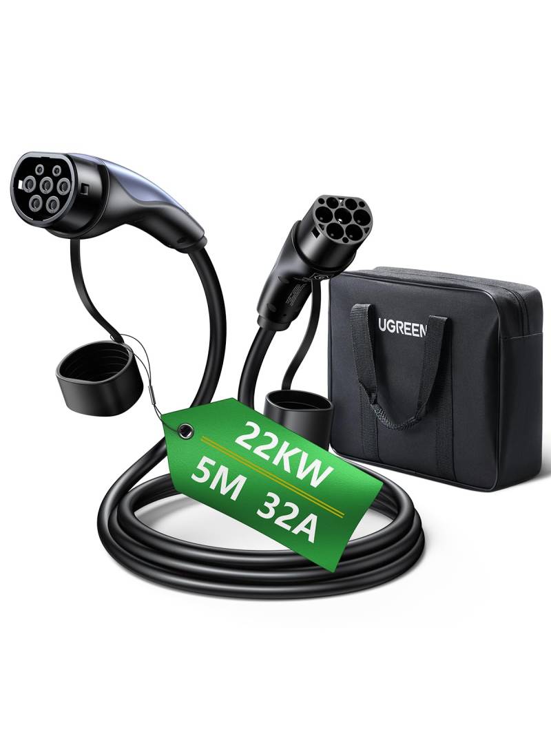 UGREEN Typ 2 EV Ladekabel EV-Ladegerät mit 3,5KW tragbare EV-Autos Heim-Ladestation 32A EV Ladekabel EV-Autoladegerät für allen Elektrofahrzeugen 5 Meter von UGREEN