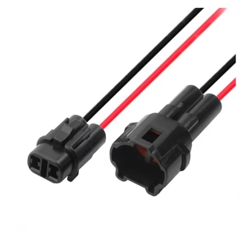 UHNYTRV 1/5/10/20 MT Abgedichtete 2-polige männliche oder weibliche Gehäuse Wasserdichter Kabelbaumanschluss Anwendbar auf 6180-2321 6187-2311(2pin schwarz männlich weiblich, 1 Satz) von UHNYTRV