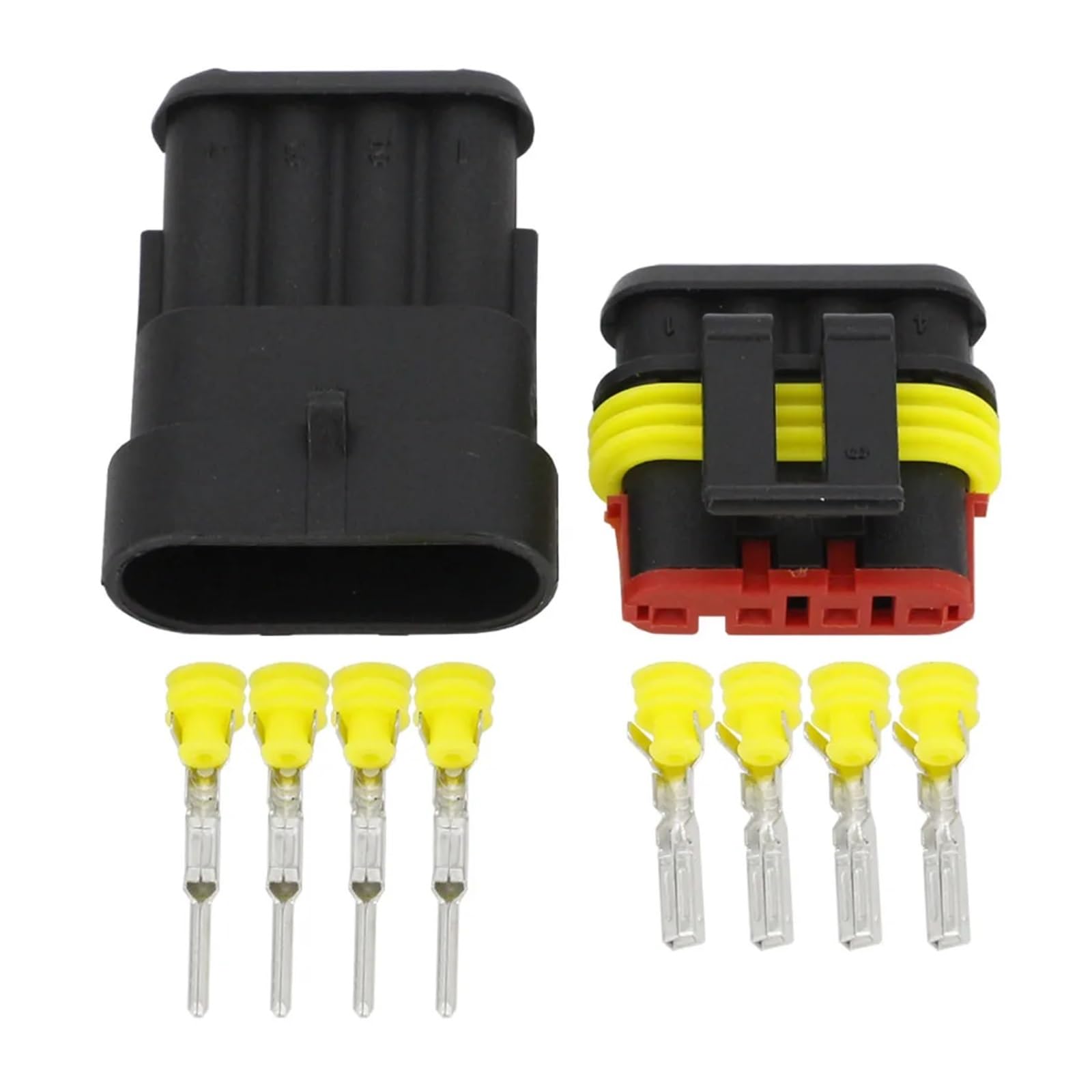 UHNYTRV 5 Sätze 4-polige 1,5-Steckverbinder, wasserdichter elektrischer Kabelverbinder DJ7041-1.5-11/21, Xenonlampenstecker, Automobilstecker UHNYTRV 5 Sätze 4-polige 1,5-Steckverbinder, wasserdichter elektrischer Kabelverbinder DJ7041-1.5-11/21, Xenonlampenstecker, Automobilstecker von UHNYTRV