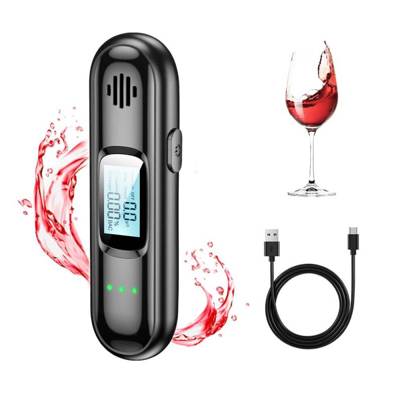 UHOONE Alkoholtester, Alkoholtester mit digitalem LCD-Display, tragbarer Alkoholtester, Mouthpieces nutzlos für den privaten und professionellen Gebrauch zu Hause Partys von UHOONE