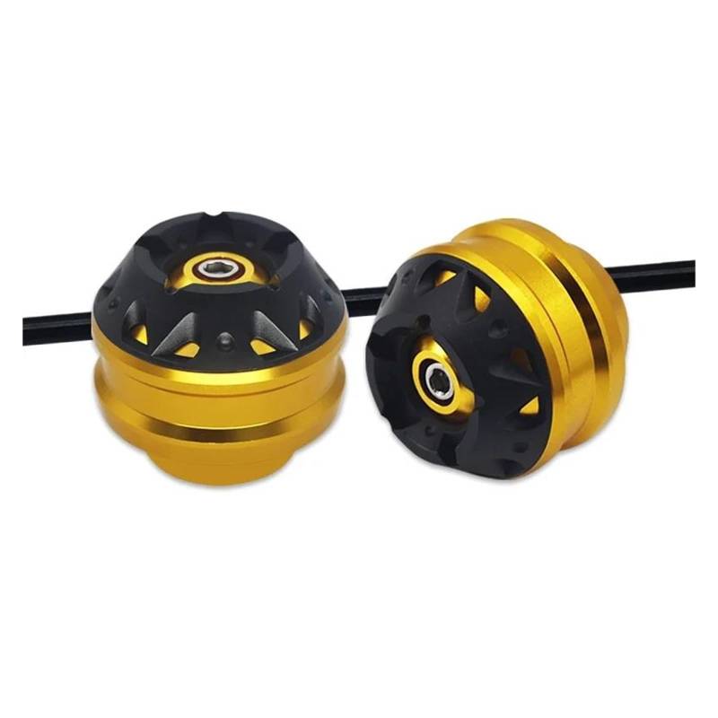 UIFCOG Schutzeinrichtungen Für HON&DA VFR800X 2010-2019 VFR1200X VFR1200F 2010-2017 Motorrad Vorderachse Rad Gabel Sliders Kappe Crash Protector Pad(Gold) von UIFCOG