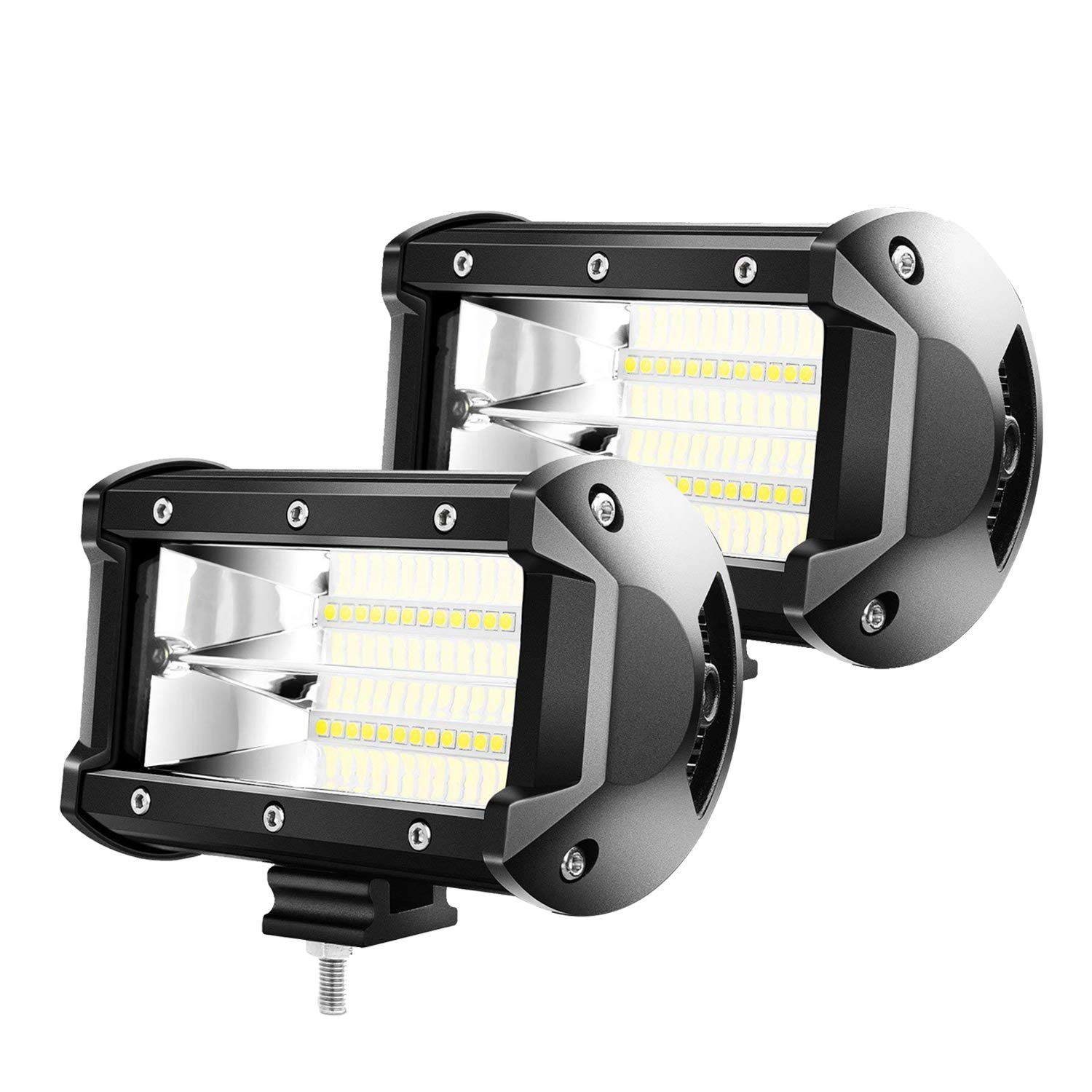 UISEBRT 2 x 72W Zusatzscheinwerfer LED Offroad Scheinwerfer - Arbeitslicht Arbeitsscheinwerfer 10800LM 10-30V 6000K Wasserdicht IP67 （2 x 72W von UISEBRT