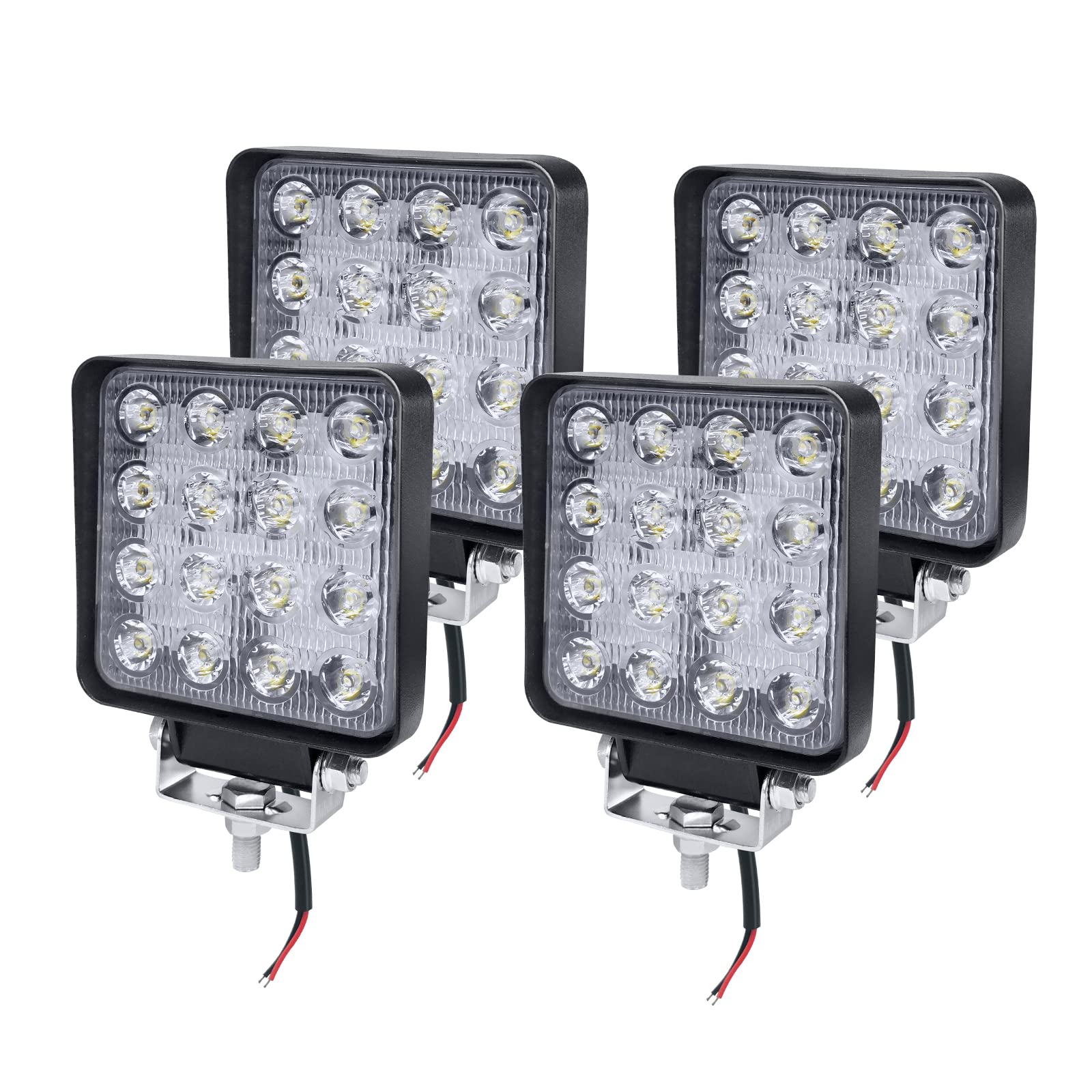 UISEBRT LED Arbeitsscheinwerfer 12V LED Zusatzscheinwerfer 4 x 48W - Offroad Auto Scheinwerfer Reflektor Flutlicht Rückfahrscheinwerfer IP67 Wasserdicht für Traktor, SUV, ATV UISEBRT LED Arbeitsscheinwerfer 12V LED Zusatzscheinwerfer 4 x 48W - Offroad Auto Scheinwerfer Reflektor Flutlicht Rückfahrscheinwerfer IP67 Wasserdicht für Traktor, SUV, ATV von UISEBRT