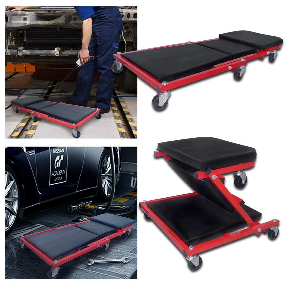 UISEBRT Werkstatt Rollbrett kfz 2 in 1 Werkstattliege Montageliege - Montagerollbrett Montageliege 360° Lenkrollen bis 150 kg UISEBRT Werkstatt Rollbrett kfz 2 in 1 Werkstattliege Montageliege - Montagerollbrett Montageliege 360° Lenkrollen bis 150 kg von UISEBRT