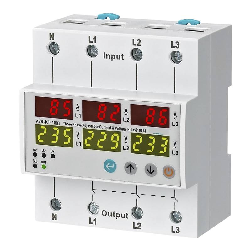 AVR-KT-XXA 3x380V + Neutraler Schlüsseltyp Überstrom- und Spannungsschutzrelais 63A 80A 100A 1St(100A) von UJHANXAT
